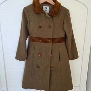 Papo d'anjo girls brown wool coat 4t
